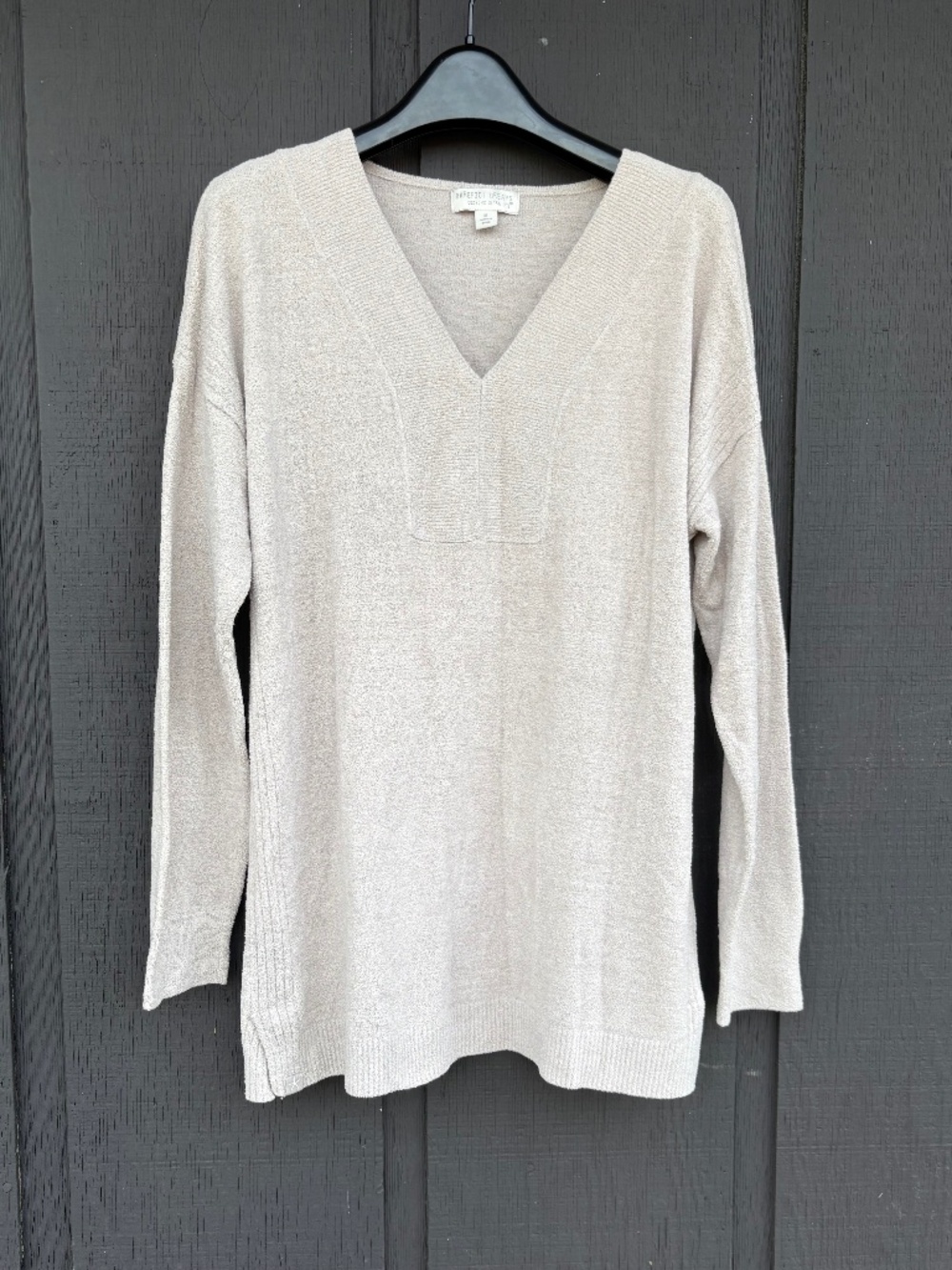 Barefoot Dreams CozyChic Ultra Lite V-Neck Pullover Buttery-Soft Tunic Size M